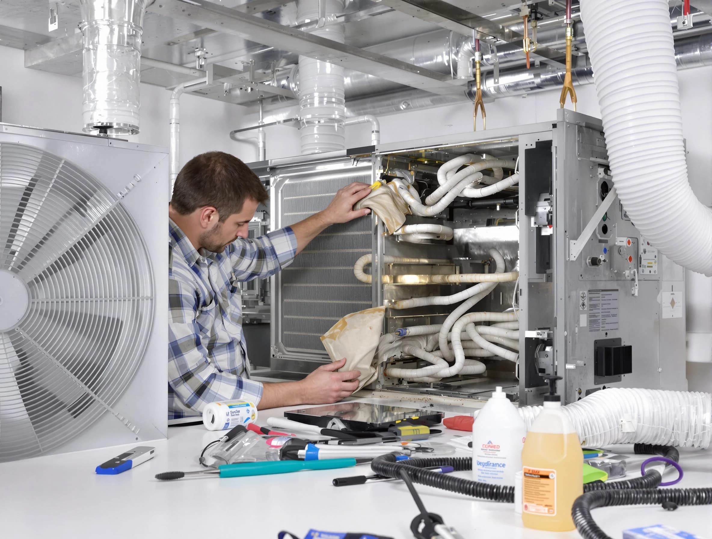 Fruit Heights Air Duct Cleaning specialist performing precision AC coil cleaning in Fruit Heights