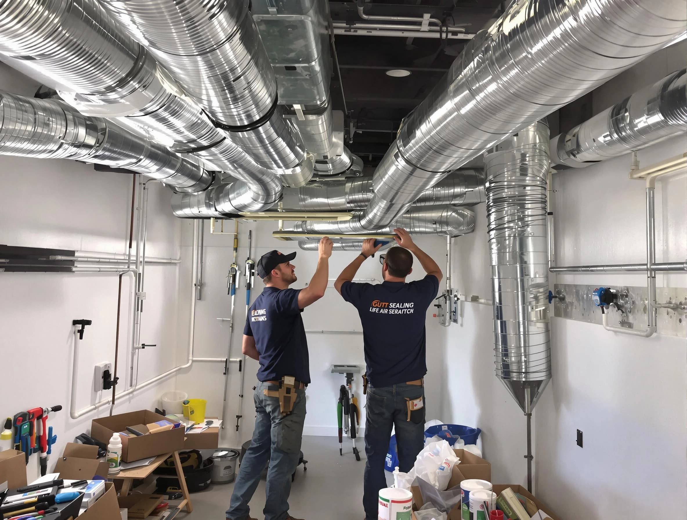 Fruit Heights Air Duct Cleaning technician applying professional duct sealing solutions in Fruit Heights