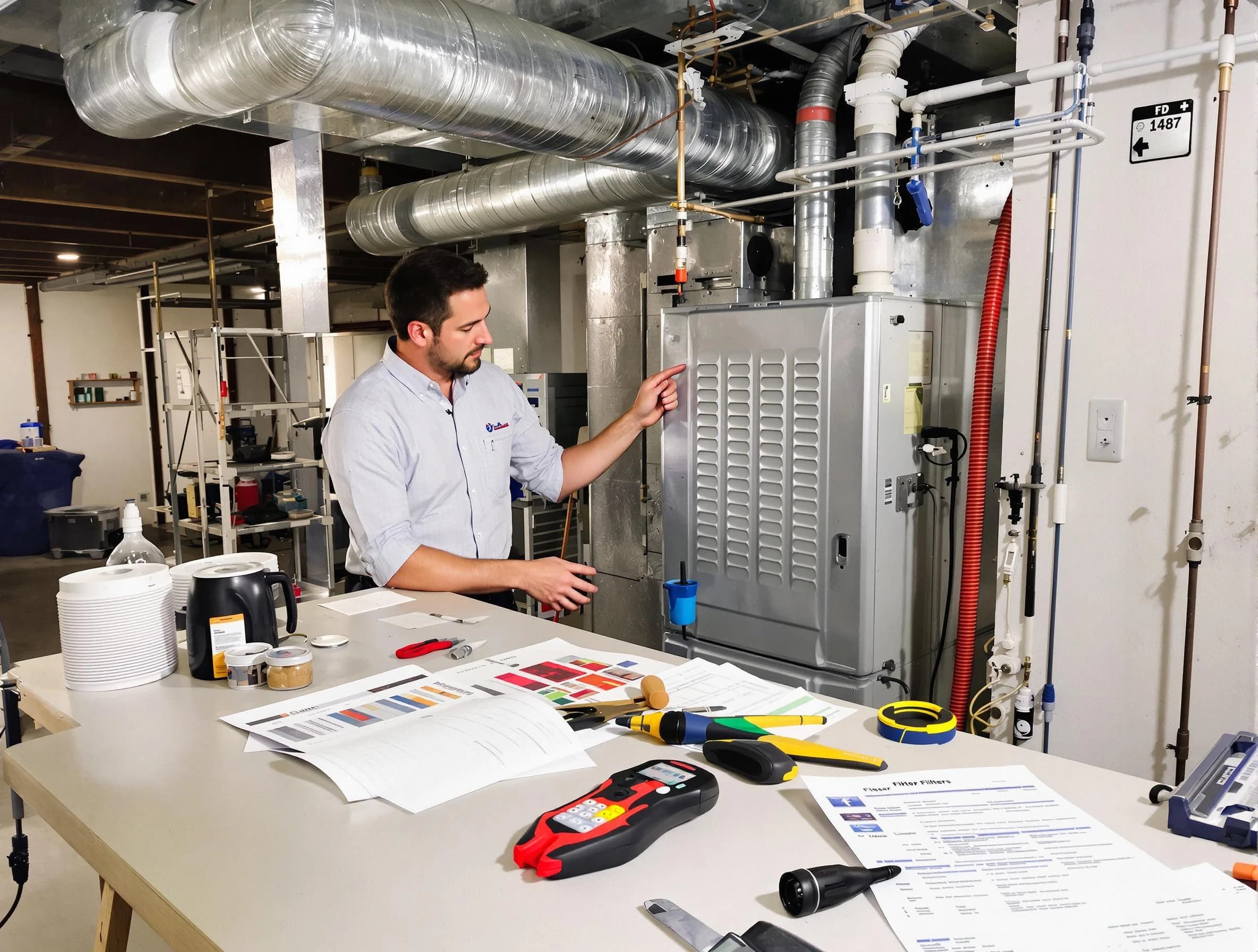 Fruit Heights Air Duct Cleaning inspector conducting detailed filter system evaluation using professional diagnostic tools in Fruit Heights