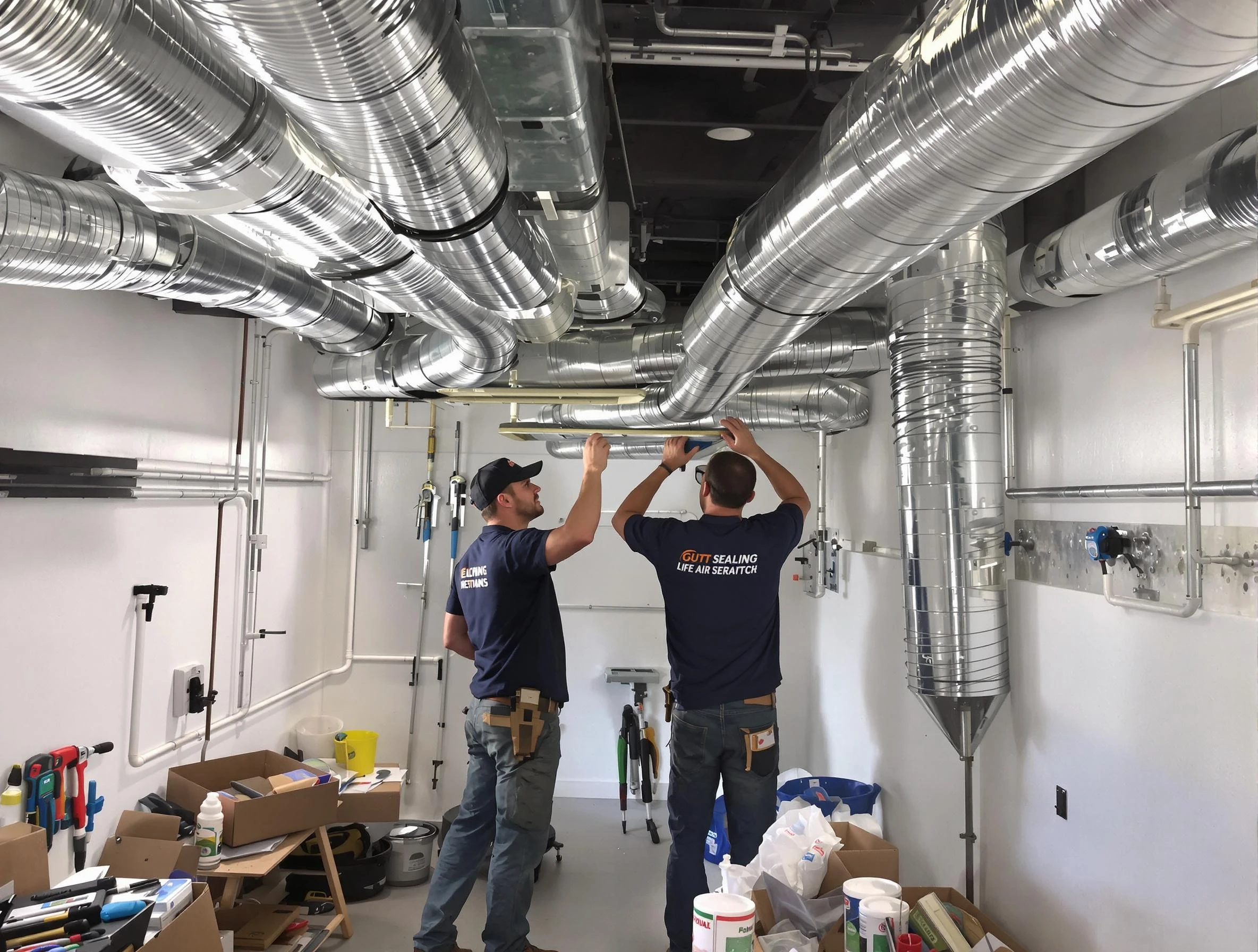 Fruit Heights Air Duct Cleaning technician applying professional duct sealing solutions in Fruit Heights